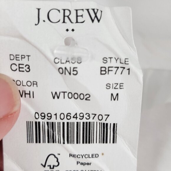 J Crew Cover-up shirtdress Size Medium White Tie Waist - Picture 5 of 9